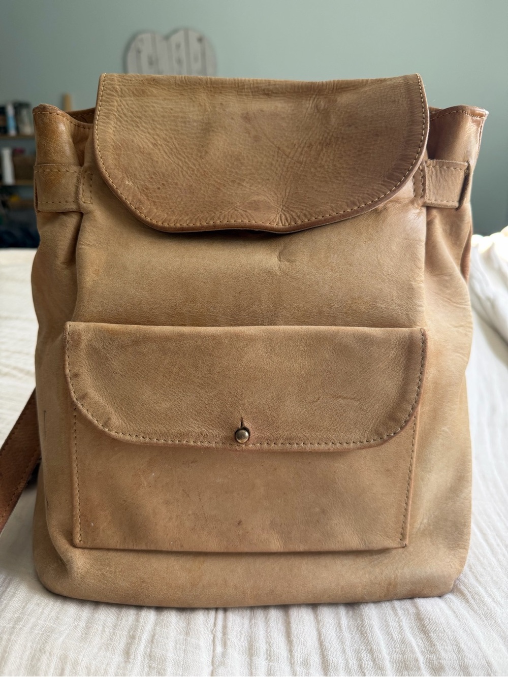 Leather Women’s Backpack - Tan